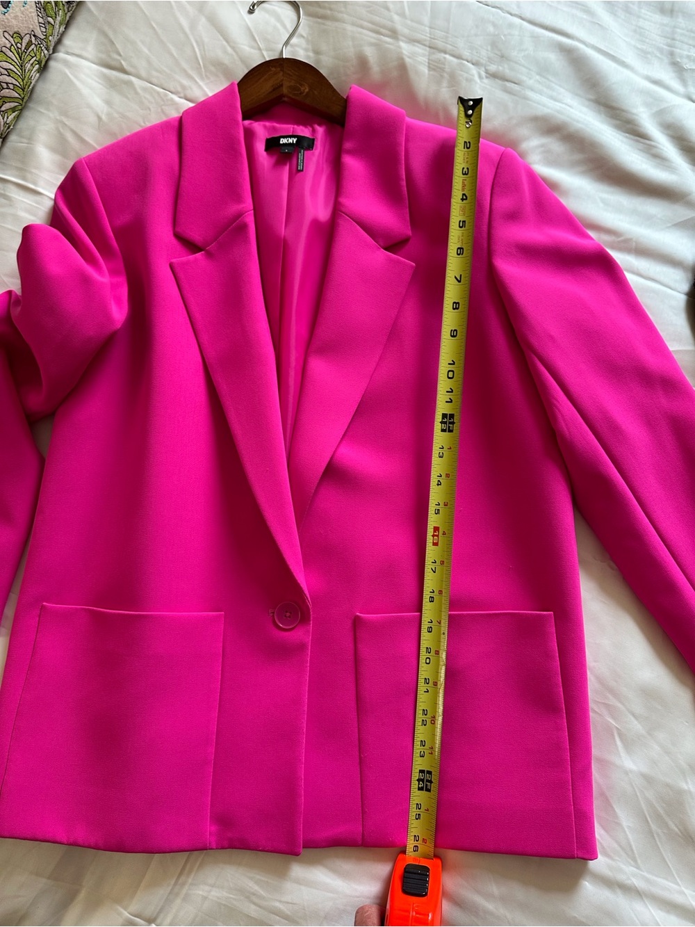 DKNY Hot Pink Single-Button Blazer - Picture 7 of 8